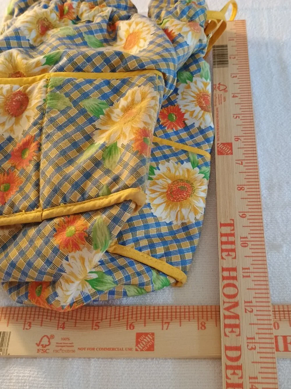Cotton Quilt Tools Bag 8 Outside Pockets Drawstring Multi-function Sunflower Yel